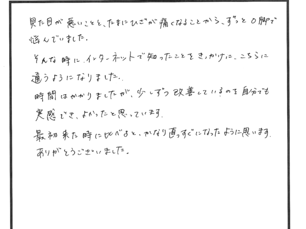 脚の見た目が気にならなくなりました。